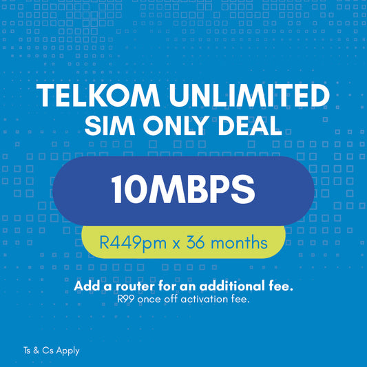 Telkom Unlimited Sim Only 10Mbps | Vasco Connect