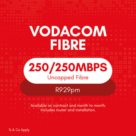 Vodacom Uncapped Fibre 250/250 Mpbs | Vasco Connect