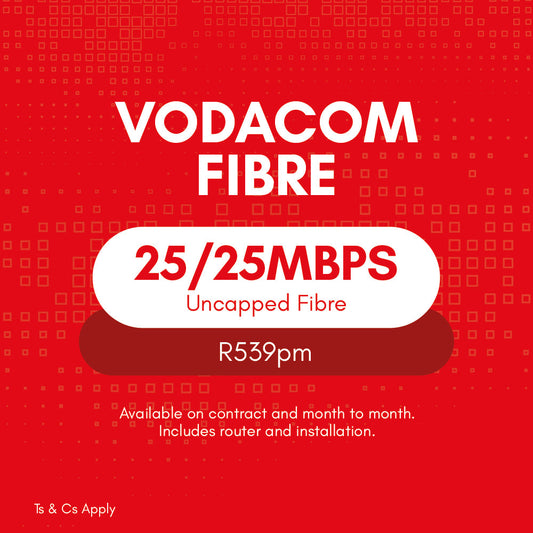 Vodacom Uncapped Fibre 25/25Mbps | Vasco Connect 