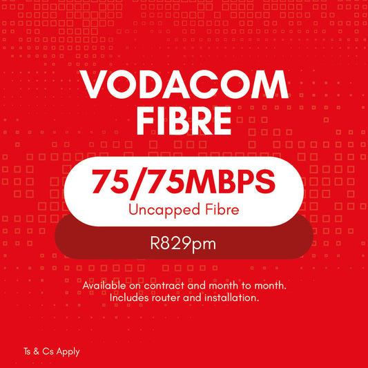 Vodacom Uncapped Fibre 75/75 Mpbs | Vasco Connect 